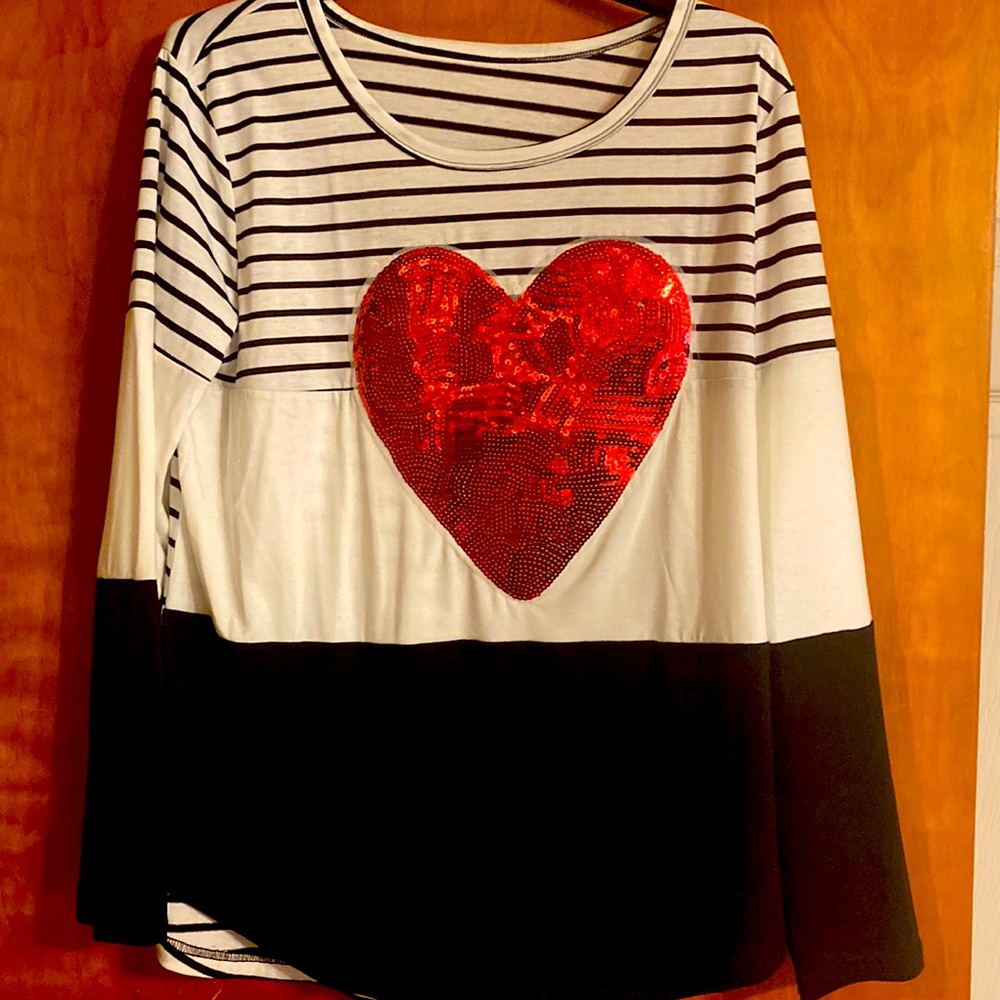 Long sleeve sequin shirt